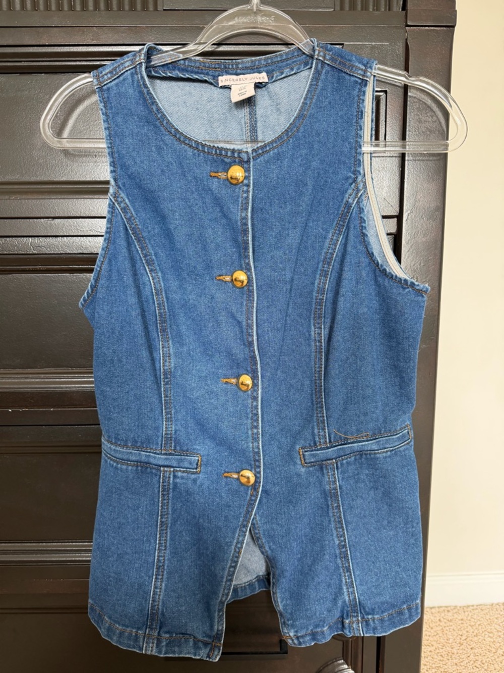 Denim Button Top